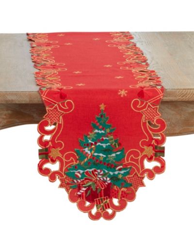 Saro Lifestyle Christmas Tree Table Runner, 14" x 72"