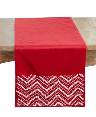 Saro Lifestyle Скатерть Velvet Beaded Chevron 16" x 72"