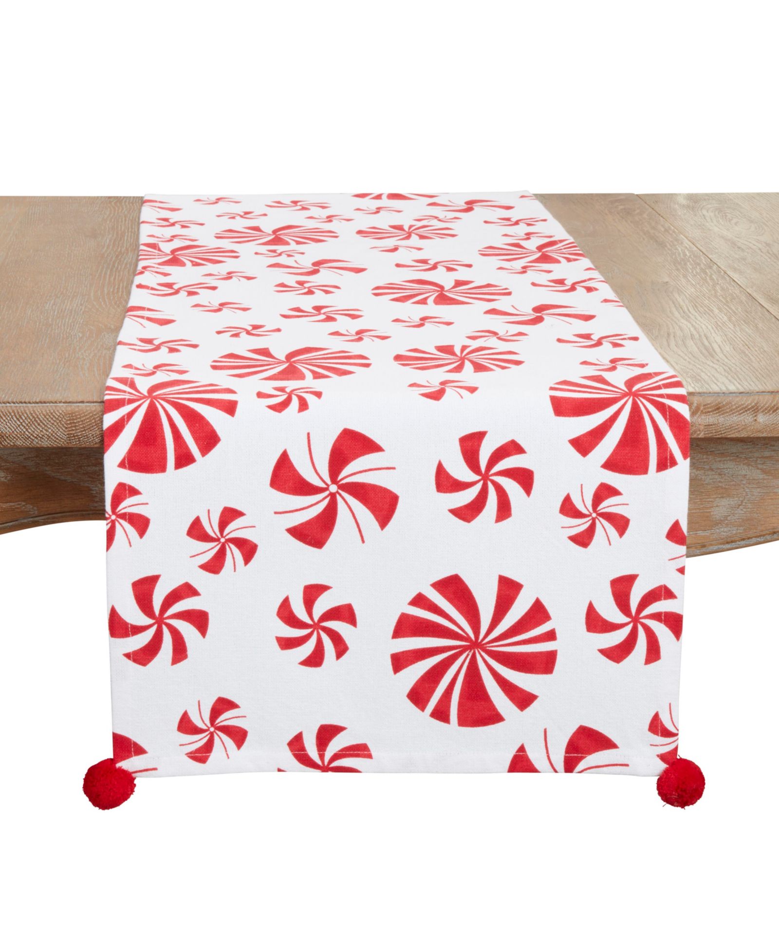 Saro Lifestyle Sweet Peppermint Candy Table Runner, 16" x 108"