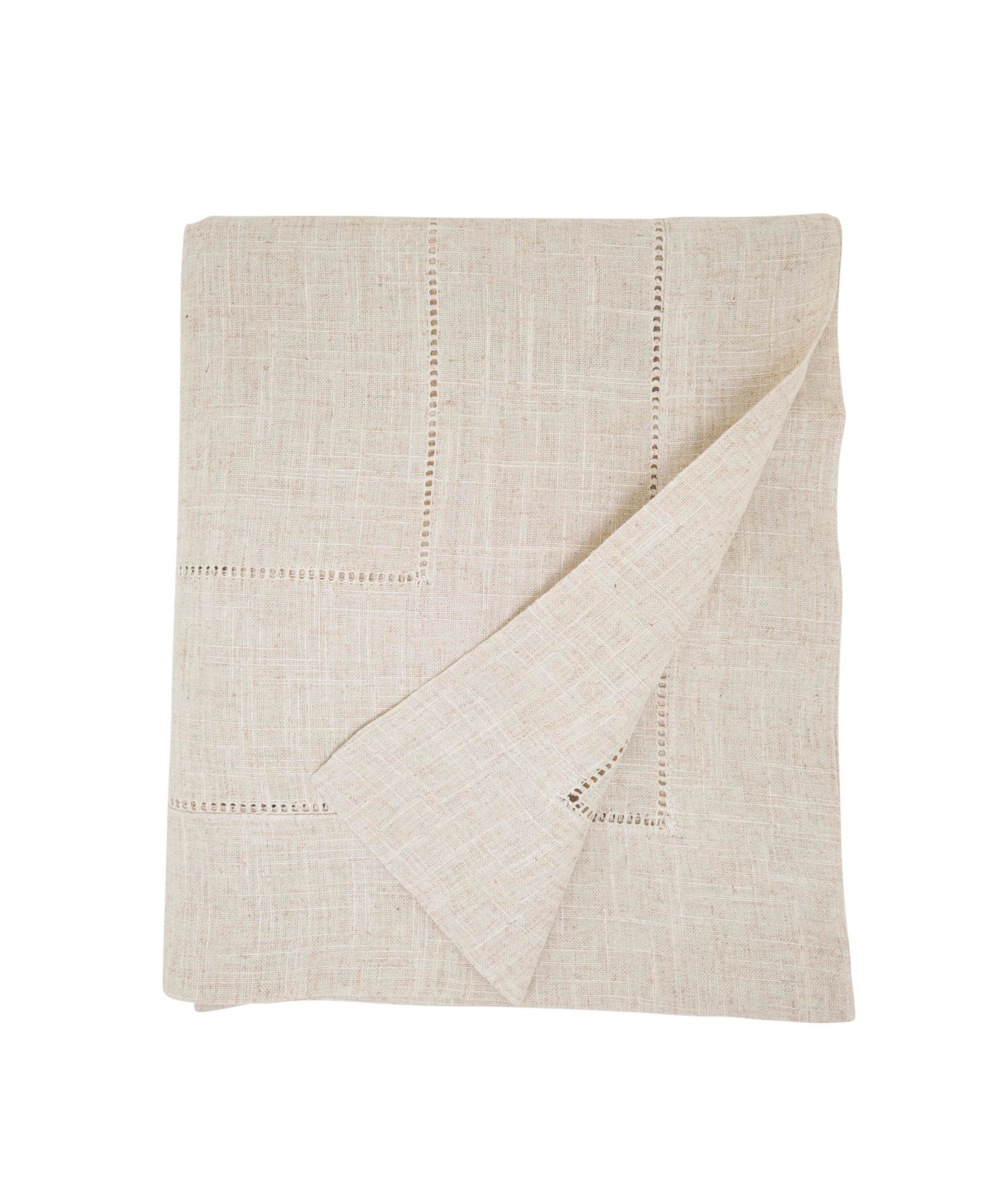Saro Lifestyle Linen Blend Toscana Double Hemstitched Tablecloth, 65" x 140"