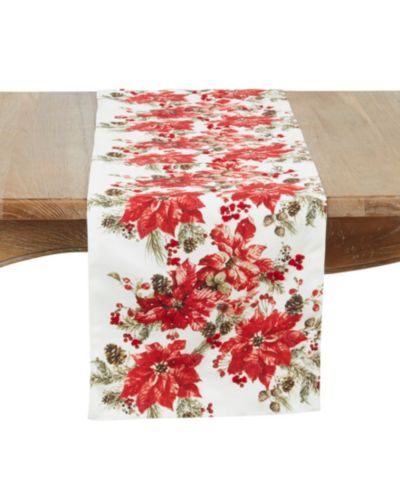 Saro Lifestyle Poinsettia дорожка для стола 16" x 72"