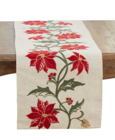 Дорожка для стола Saro Lifestyle Poinsettia, 16" x 70"