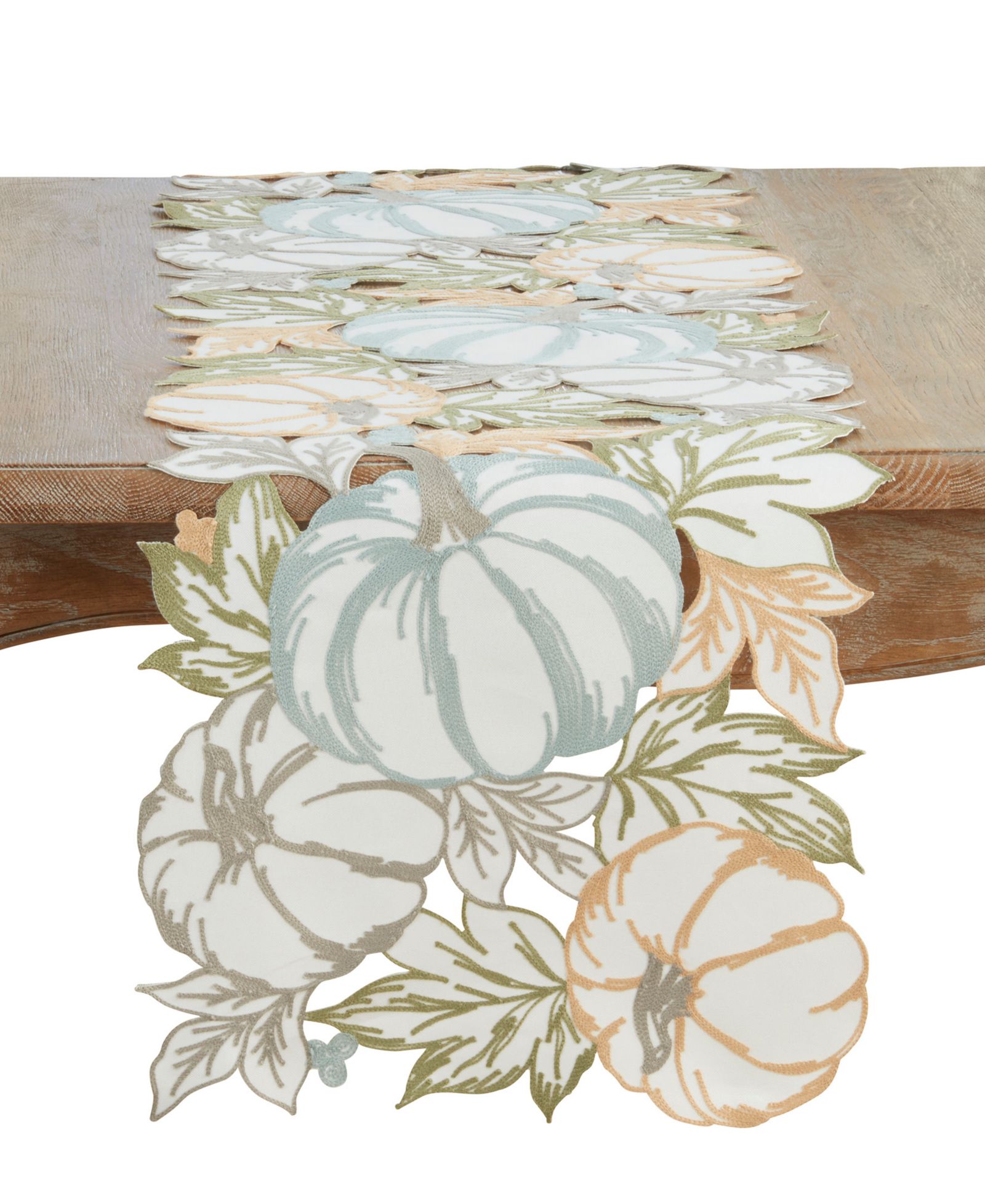 Saro Lifestyle Pumpkins Cutwork Table Runner, 16" x 70"