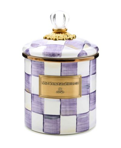 Маленькая баночка MacKenzie-Childs Violet Check Handmade