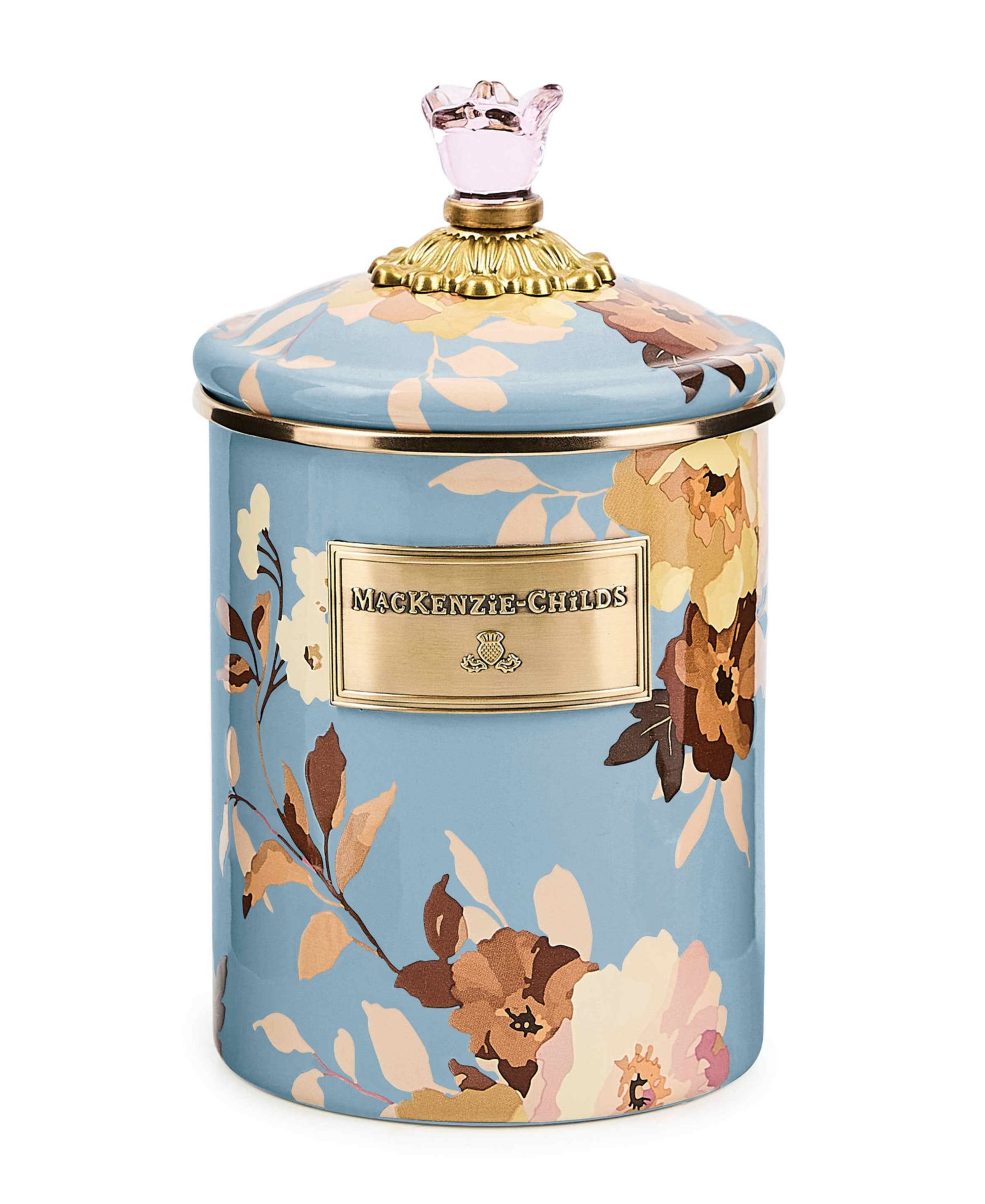 MacKenzie-Childs Wild Rose Slate 48 oz. Medium Canister