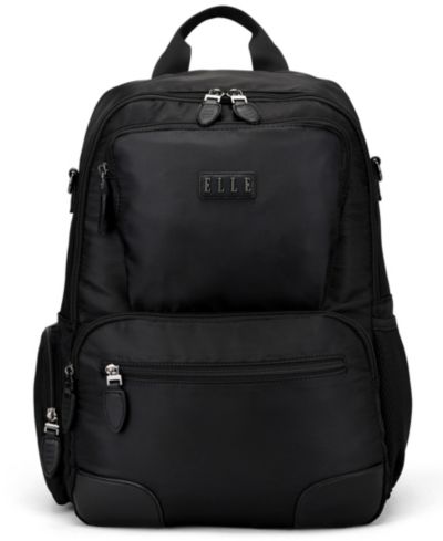 Elle Voyage 17.5" Twill and Faux Leather Backpack