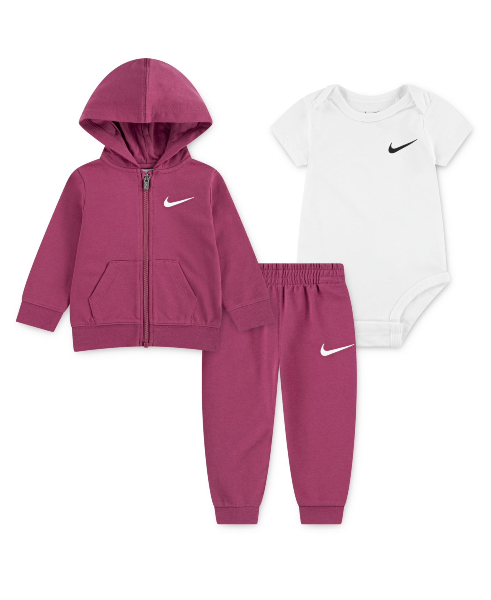 Nike комплект из боди, худи и брюк для новорожденных