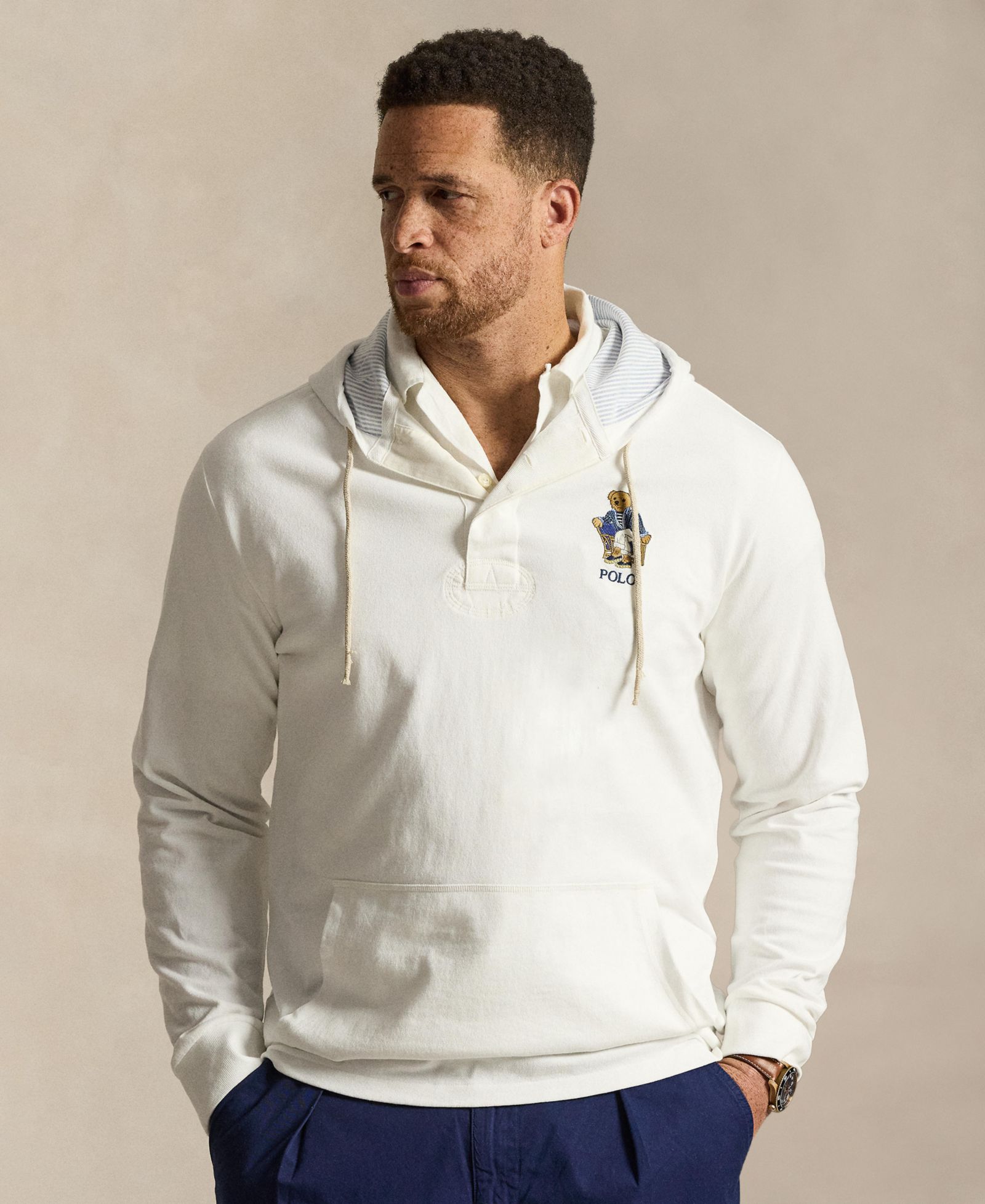Polo Ralph Lauren Men's Big & Tall Classic-Fit Polo Bear Jersey Hoodie