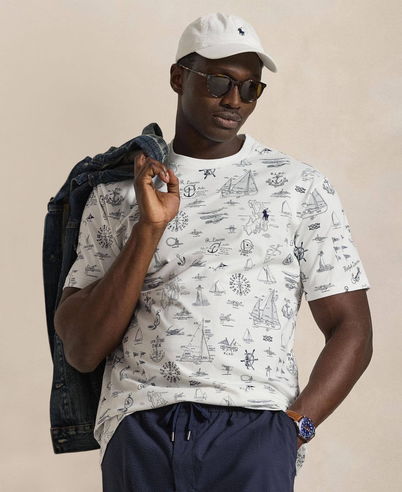 Polo Ralph Lauren Men's Big & Tall Classic-Fit Nautical Print Jersey T-Shirt