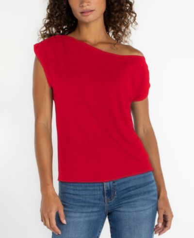 Женский топ Liverpool Los Angeles Short-Sleeve Asymmetrical Off-The-Shoulder