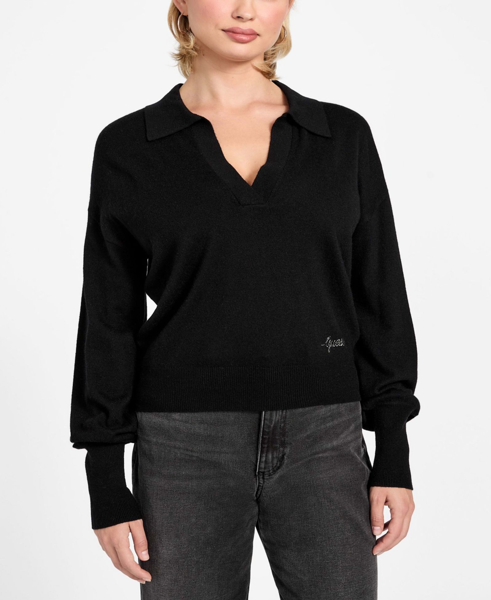 Свитер GUESS Women's Long-Sleeve Polo Collar Miranda