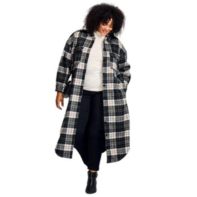 Avenue Женская удлиненная рубашка-куртка Plus Size из ворсистой ткани