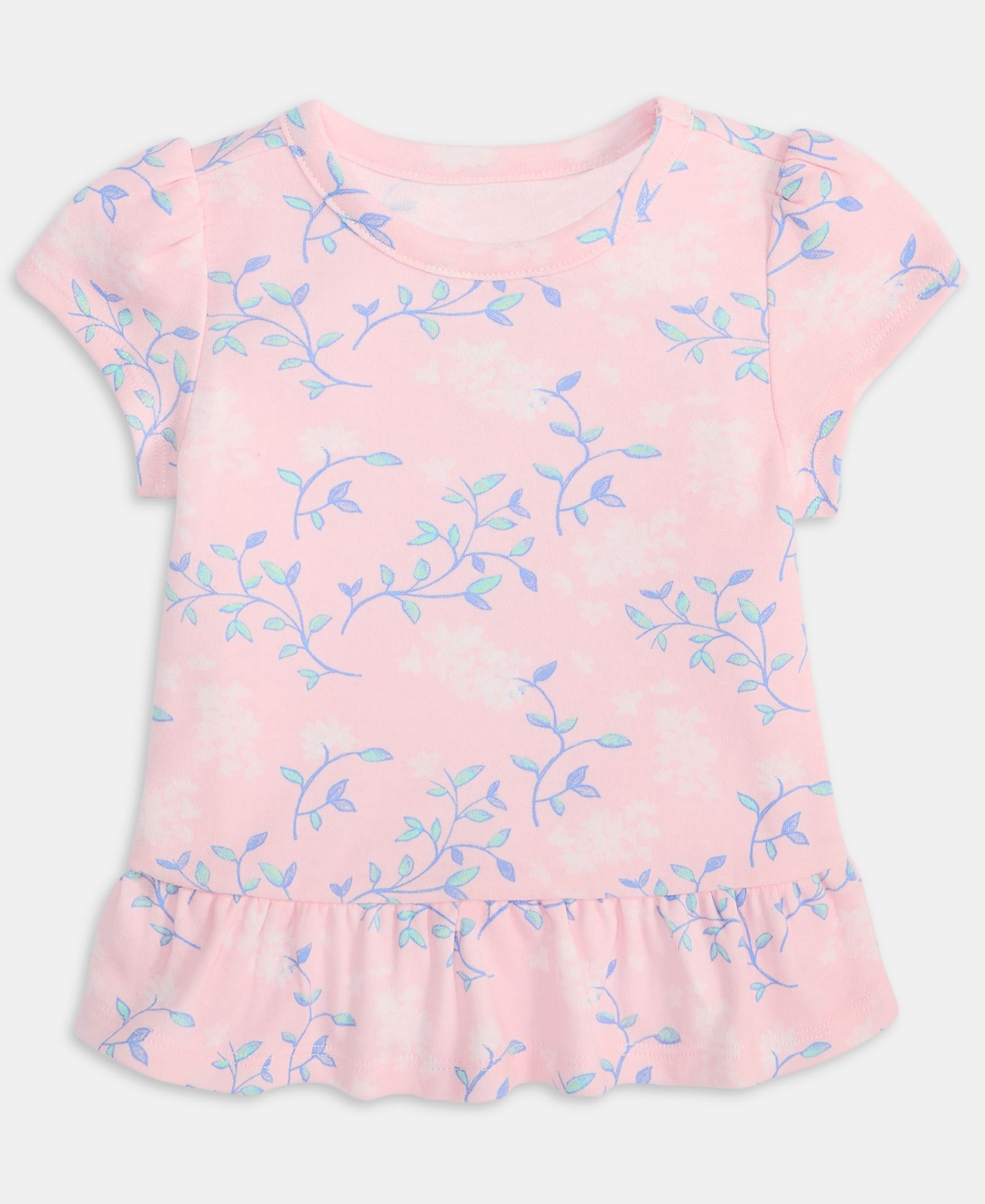 Футболка First Impressions Baby Girls' 3M-24M Mix and Match Countryside Floral-Print Peplum