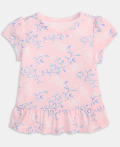 Футболка First Impressions Baby Girls' 3M-24M Mix and Match Countryside Floral-Print Peplum