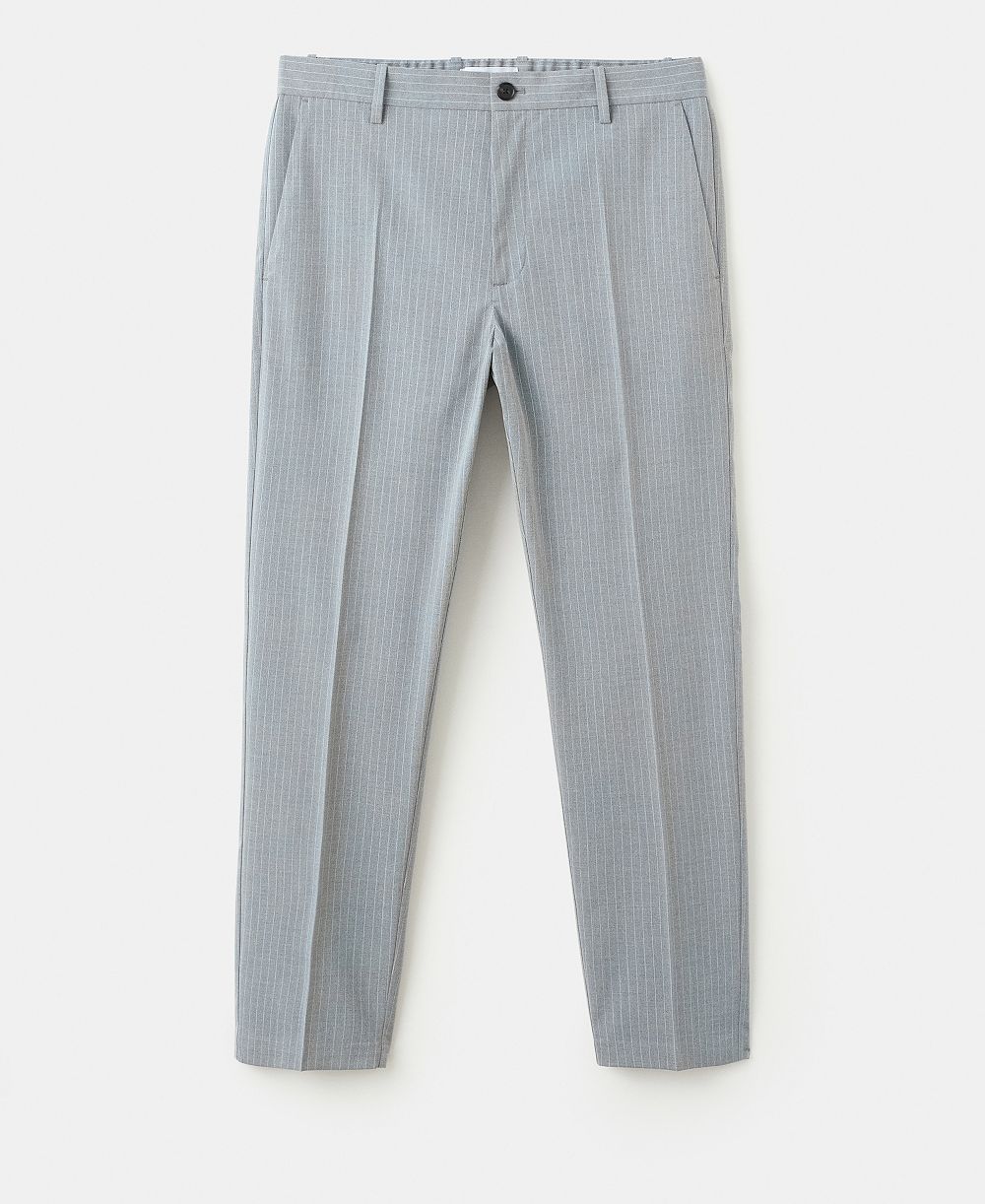 Mango Men's Striped Slim-Fit Pants