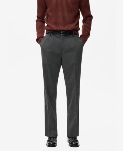 Мужские фланелевые брюки Mango Regular-Fit Pleated