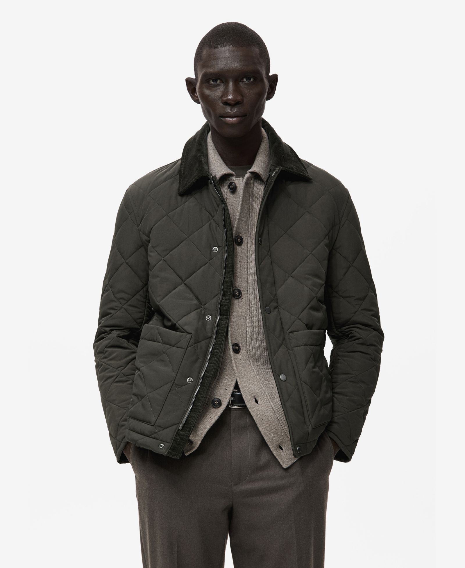 Mango Men's Quilted Water Repellent Jacket