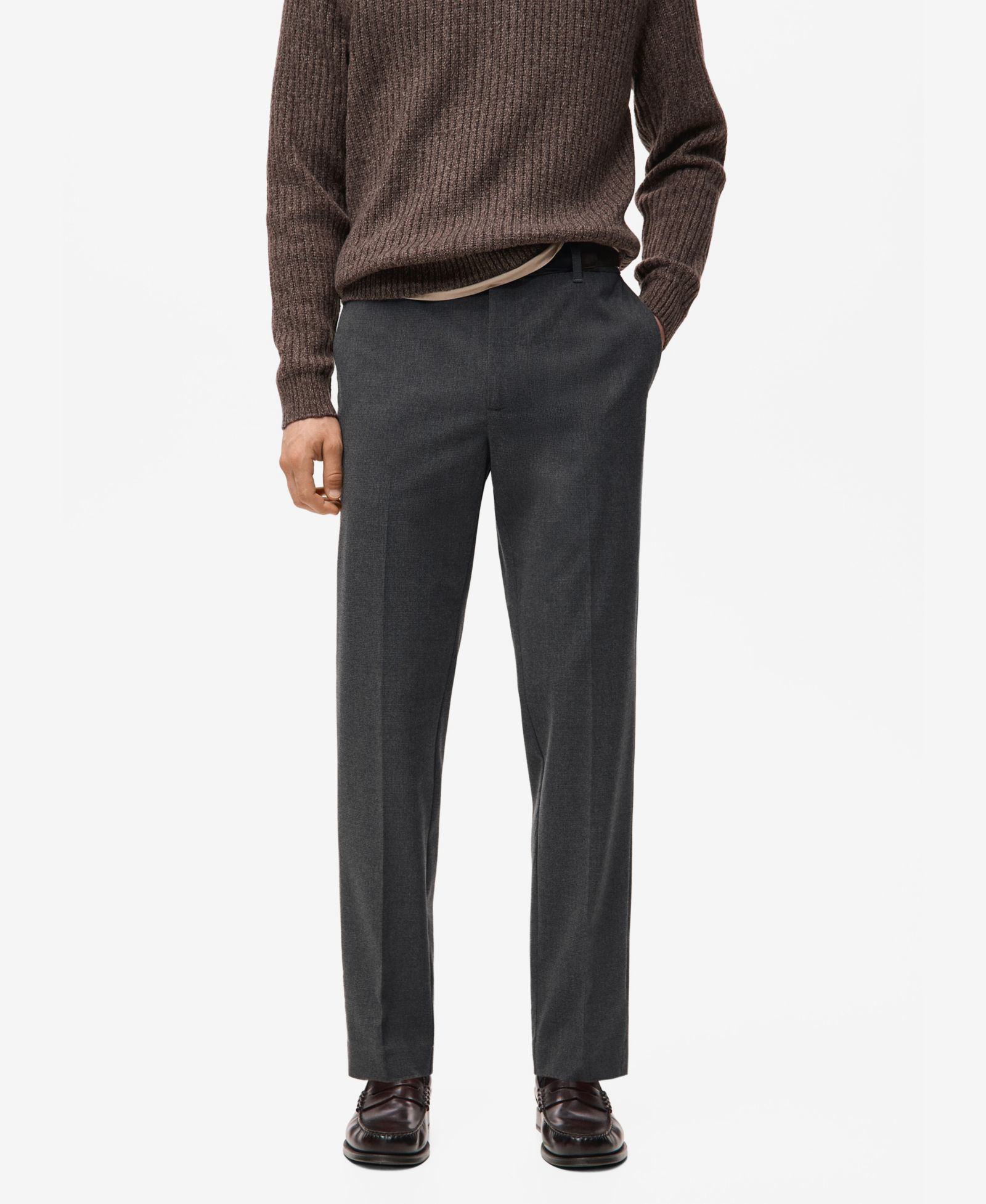 Mango Men's Regular-Fit Pleated Pants