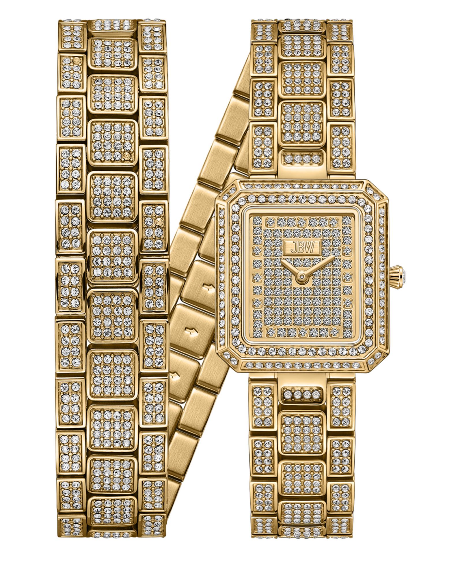 Женские часы Jbw Women's Arc Crystal Diamond (0.06 ct. t.w.) Swiss Quartz Stainless Steel, 23mm