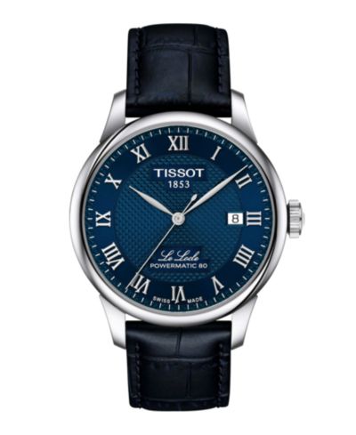 Tissot Men's Blue Leather Bracelet Watch, 39.30mm