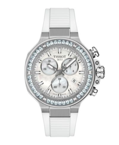Tissot унисекс белые часы на силиконовом браслете, 38mm
