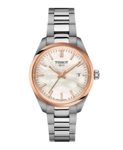 Tissot Унисекс наручные часы в стальном браслете, серые, 34mm