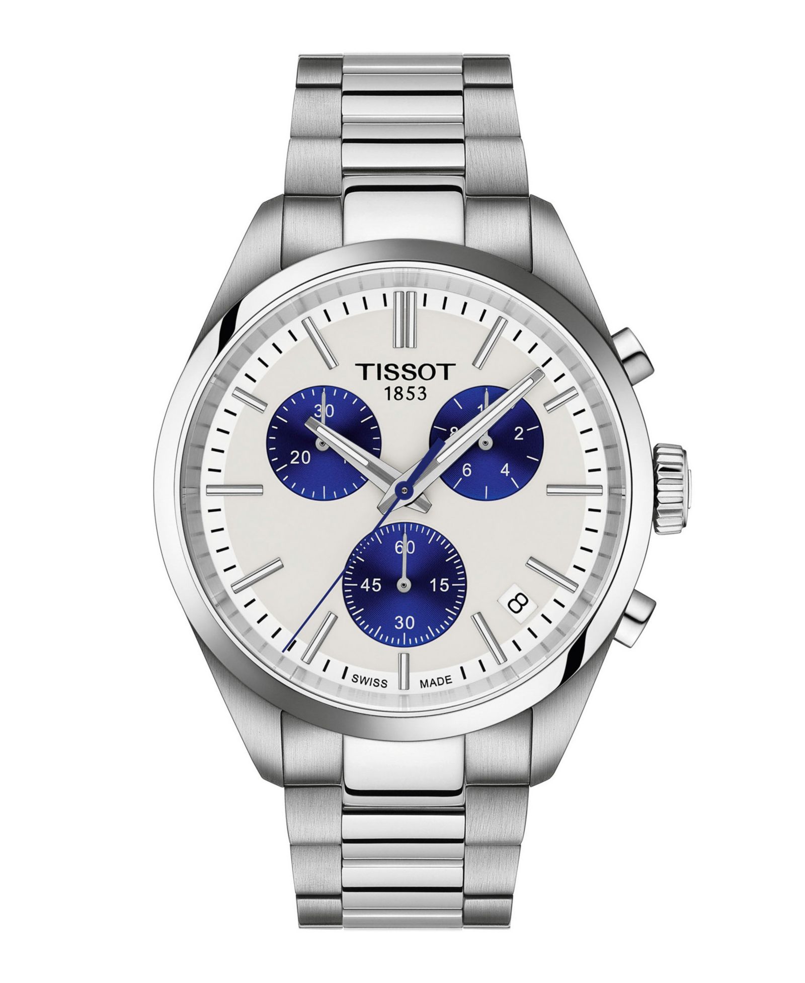 Tissot Мужские часы на браслете из нержавеющей стали серого цвета, 40mm