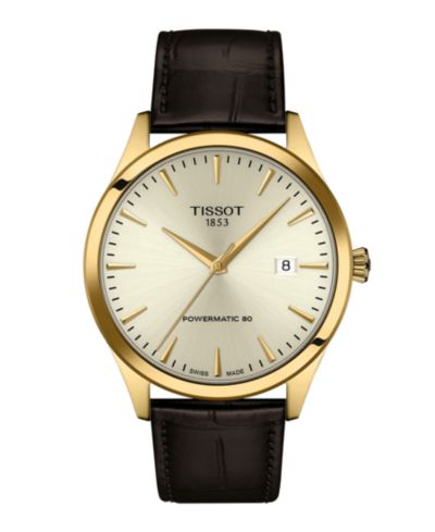 Мужские наручные часы Tissot с коричневым кожаным ремешком, 40mm