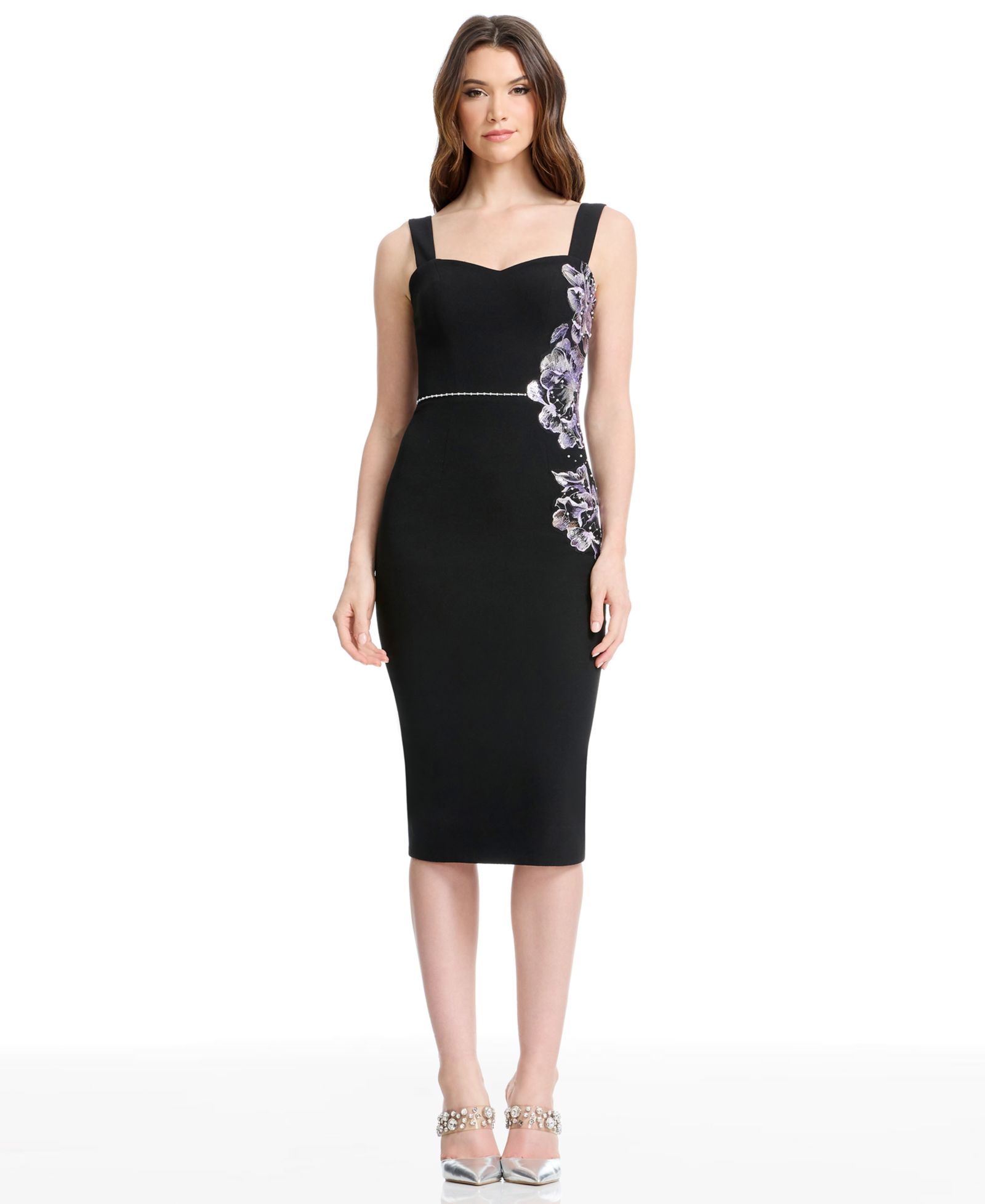 Женское платье Dress the Population Women's Sweetheart Neck Midi