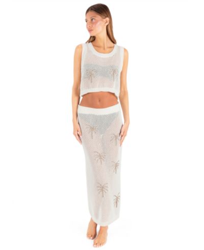 Топ для плавания Hurley Women's Scoop Neck Embroidered Crochet Jacquard Swim Tank Top