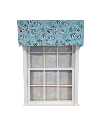 RLF Home пляжный валанс из 100% хлопка с подкладкой 51" x 16", синий