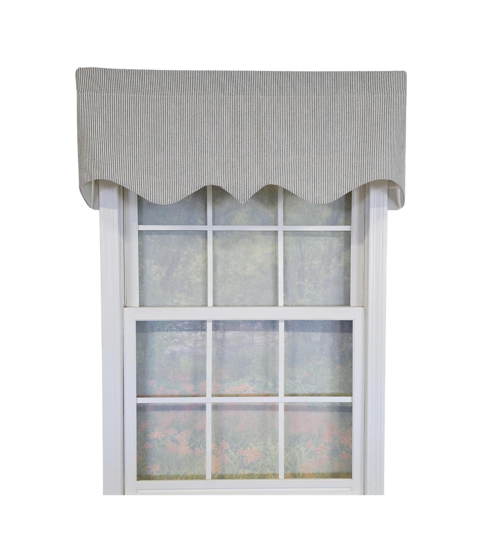 RLF Home 100% Cotton Seersucker Regal With Poly/Cotton Ivory lining Rod Pocket Valance 50" x 16" Black
