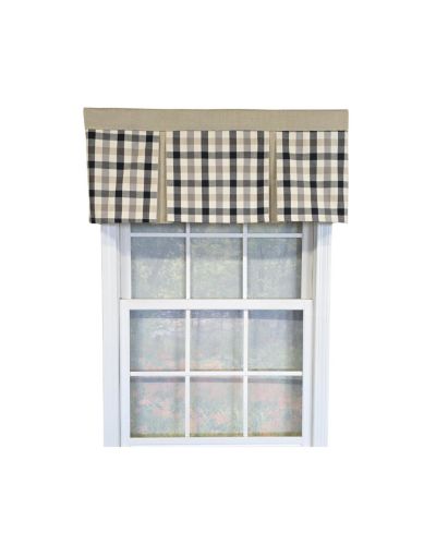 RLF Home декоративная занавеска из 100% хлопка, клетка bison, 50" x 17"