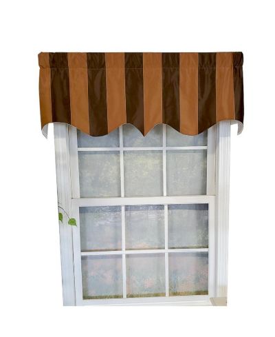 RLF Home Pascal Stripe Regal 3" Rod Pocket Lining Luxurious and Elegant Window Treatment Valance 50" x 17"