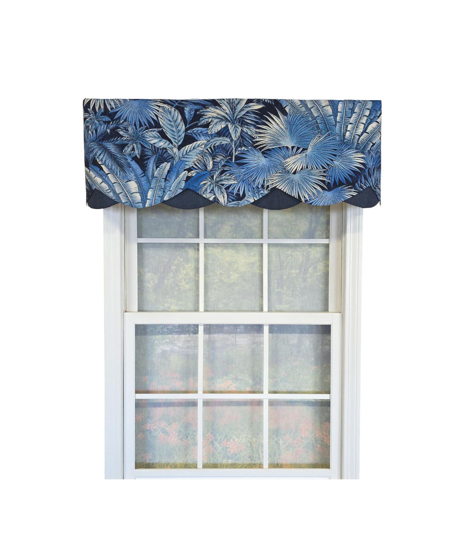 RLF Home 100% Cotton Baja Petticoat  Fully lined Windows Rod Pocket Valance 50" x 15"