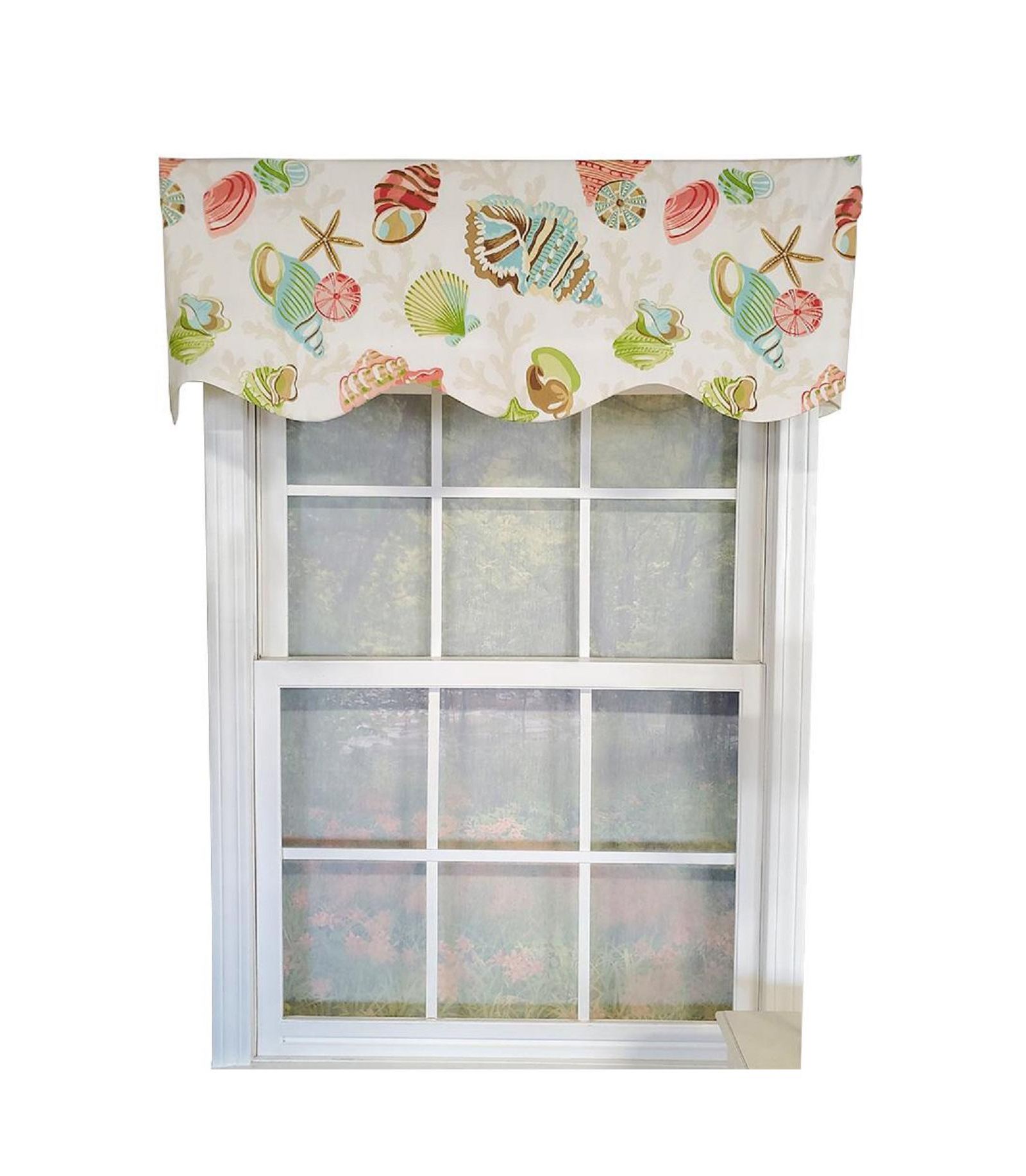 RLF Home Bay Beach Provance 3" Rod Pocket Lining Luxurious and Elegant Window Treatment Valance 50" x 15"