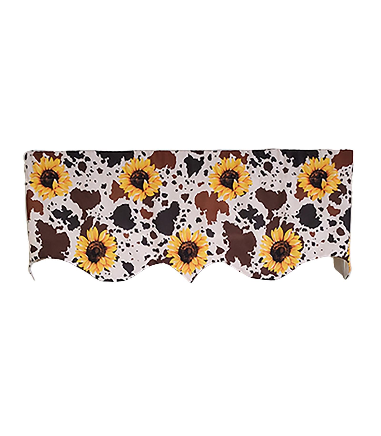 RLF Home 3" Rod Pocket High Quality Fabric Sunflower Regal Valance for Windows 50" x 17"