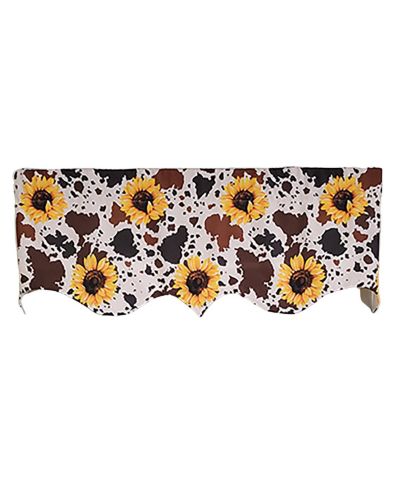RLF Home 3" Rod Pocket High Quality Fabric Sunflower Regal Valance for Windows 50" x 17"