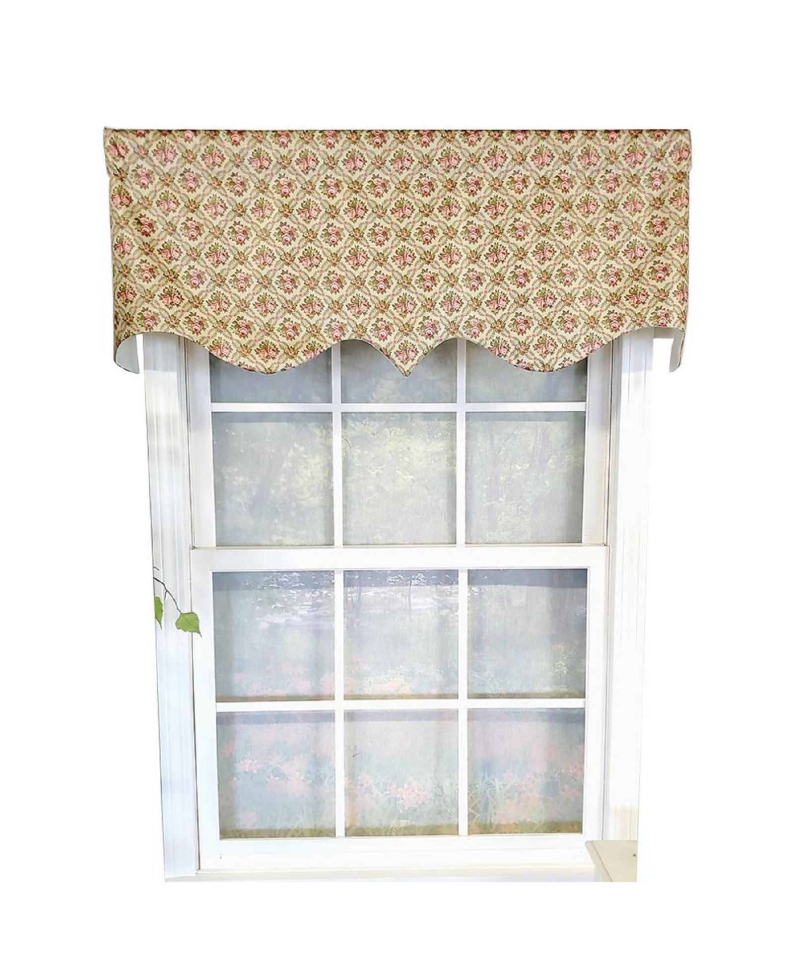 RLF Home Florida Regal 3" Rod Pocket Lining Luxurious and Elegant Window Treatment Valance 50" x 17" Sage