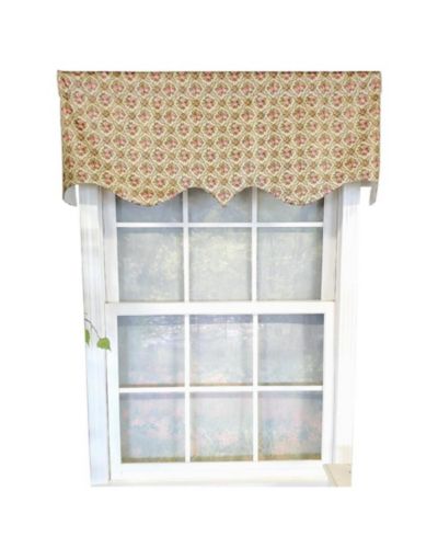 RLF Home Florida Regal 3" Rod Pocket Lining Luxurious and Elegant Window Treatment Valance 50" x 17" Sage