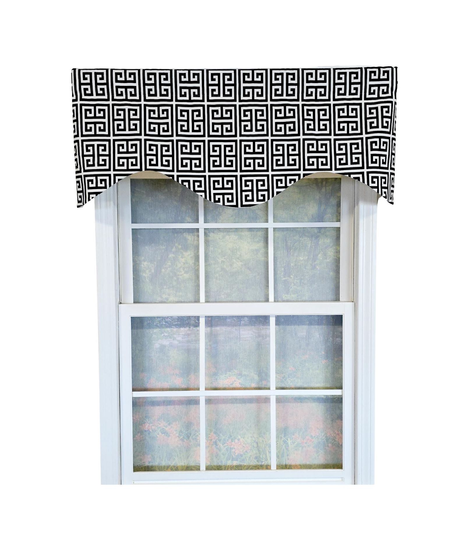 RLF Home 100% Cotton Tower Cornice With Poly/Cotton Ivory lining Rod Pocket Valance 50" x 17"