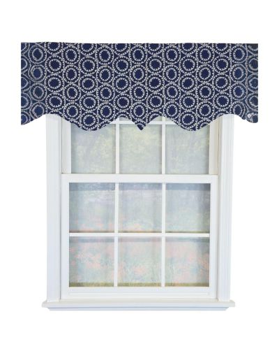 RLF Home 100% Cotton Orbit Regal  Fully lined Windows Rod Pocket Valance 50" x 17"