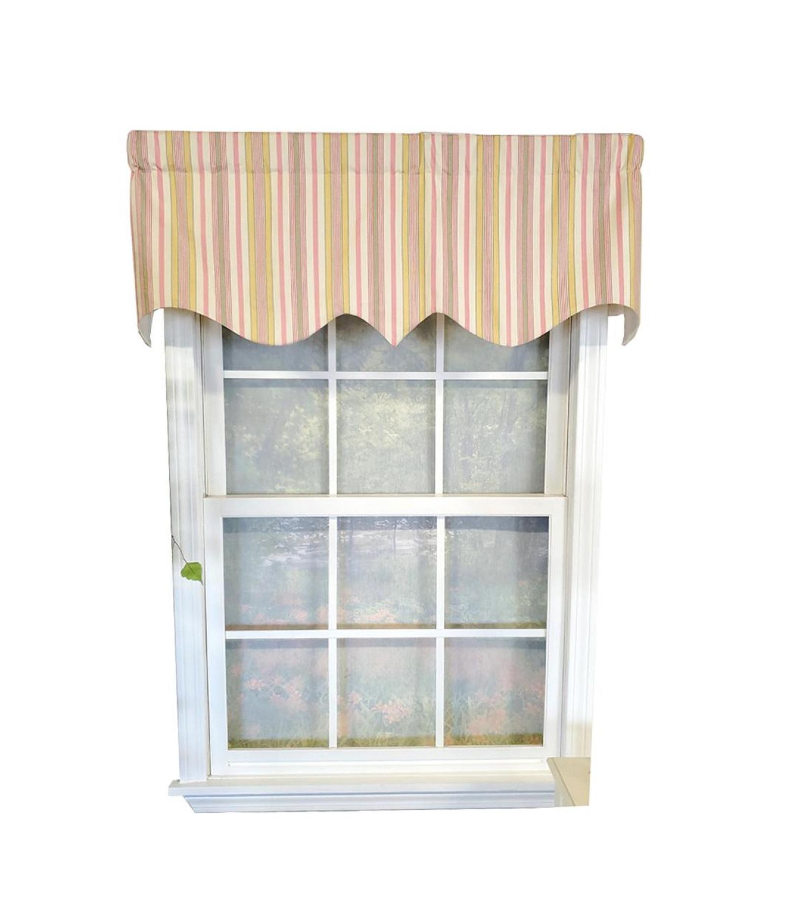 RLF Home Guava Stripe Regal 3" Rod Pocket Lining Luxurious and Elegant Window Treatment Valance 50" x 17"