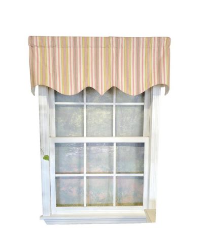 Роскошная и элегантная занавеска RLF Home Guava Stripe Regal 50" x 17" розовая