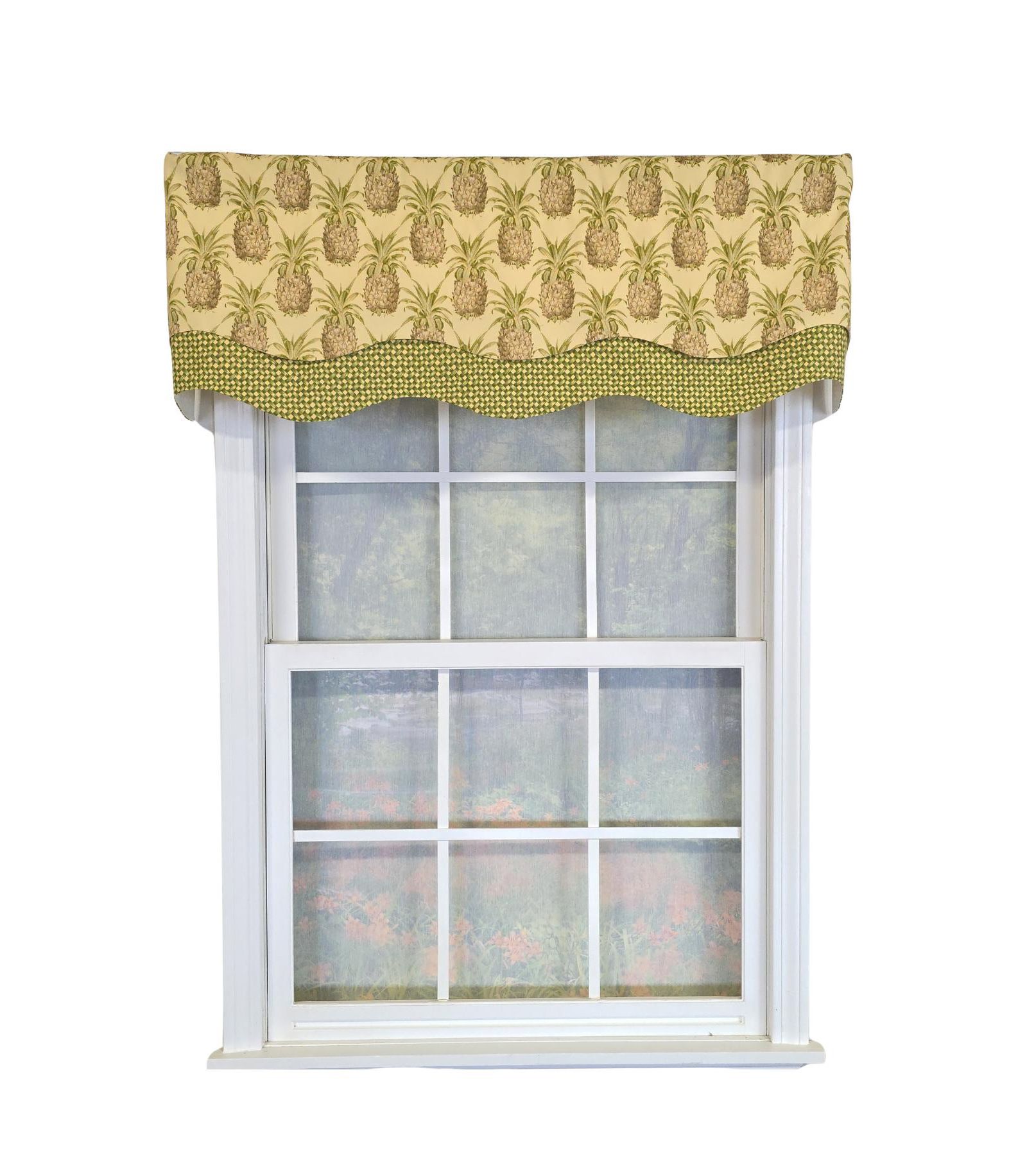 RLF Home 100% Cotton Kingston Glory  Fully lined Windows Rod Pocket Valance 50" x 16"  Yellow