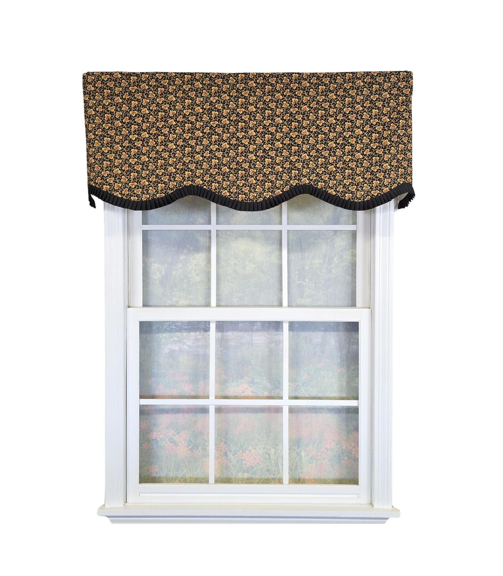 RLF Home 100% Cotton Flemington Provance Fully lined Windows Rod Pocket Valance