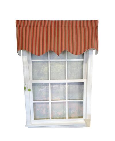 RLF Home Roman Stripe Regal 3" Rod Pocket Lining Luxurious and Elegant Window Treatment Valance 50" x 17"