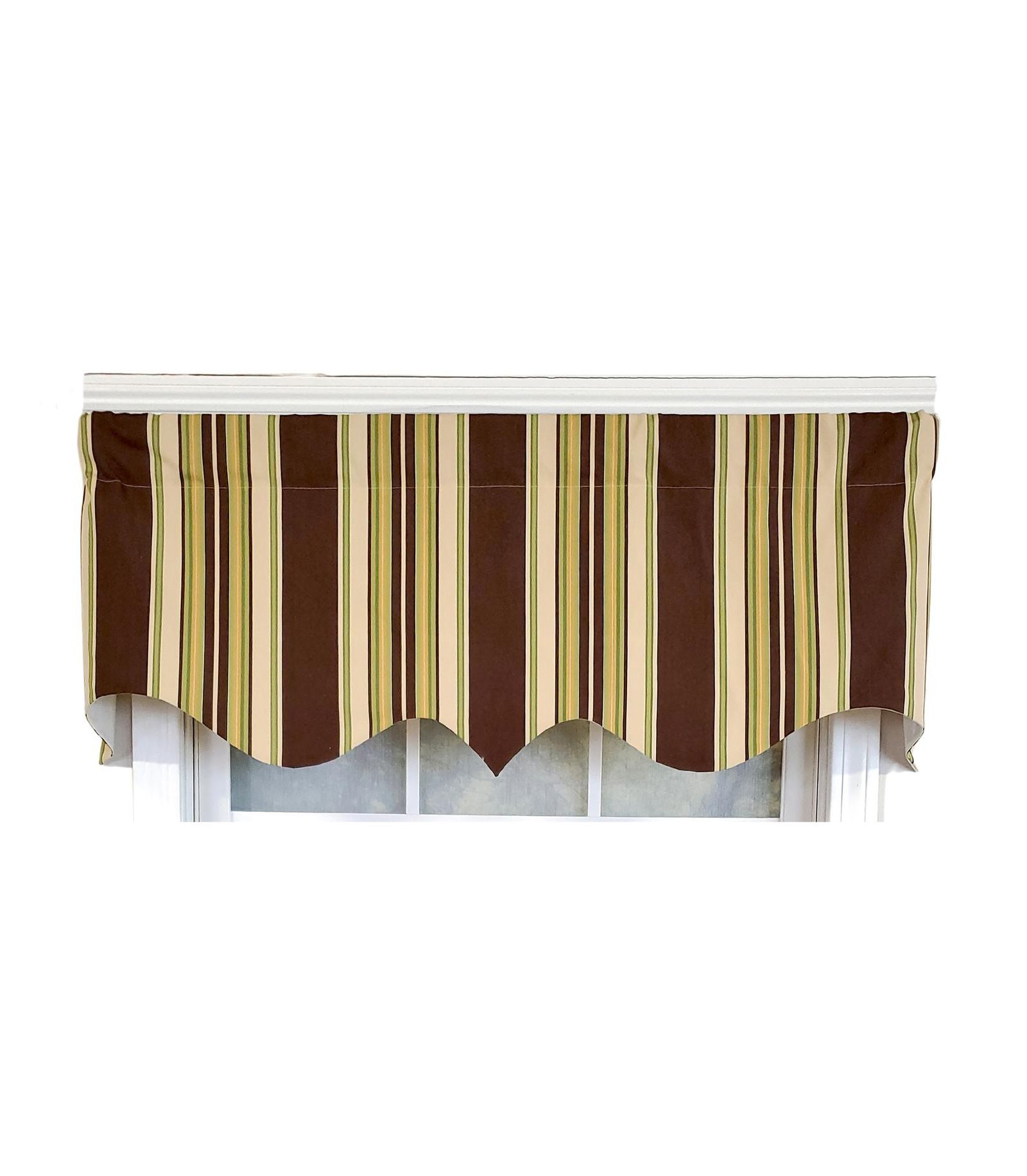 Декоративная валанс RLF Home Aurelia Stripe Regal, коричневый, 50" x 17"
