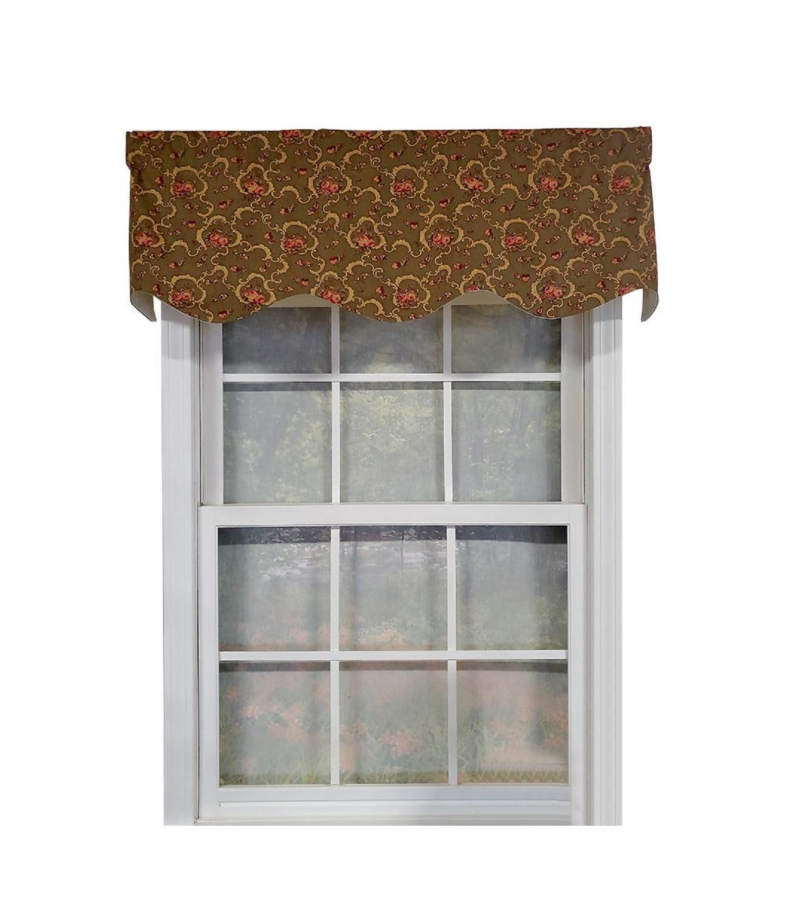 RLF Home Fani Provance 3" Rod Pocket Lining Luxurious and Elegant Window Treatment Valance 50" x 15"