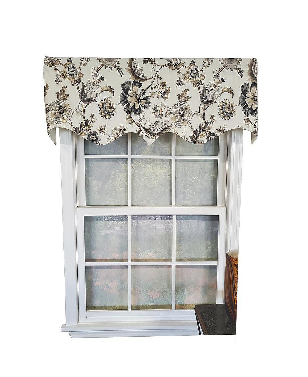 RLF Home декоративная занавеска для окна Tannzibar Regal 3" с подкладкой, роскошная и элегантная, 50" x 17", Gray